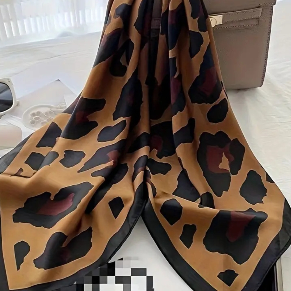 🆕Animal Print Versatile Wrap Scarf:Coffee
